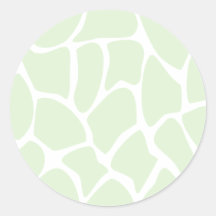 Giraffe Print Pattern in Mint Green. Round Sticker