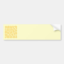 Giraffe Print Pattern in Yellow. Bumper Sticker