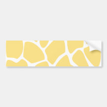 Giraffe Print Pattern in Yellow. Bumper Stickers