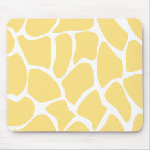 Giraffe Print Pattern in Yellow. Mousepad