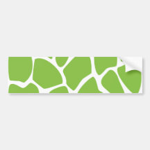Giraffe Print Pattern. Safari Green. Bumper Stickers
