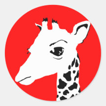giraffe round sticker