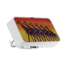 Giraffe Sunset Doodle Custom Speaker