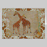 Giraffes Monogram Notecard cards