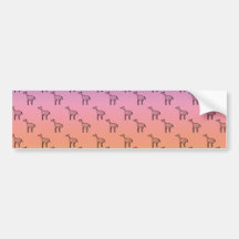 Giraffes on rainbow pastel bumper stickers