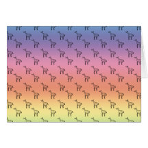 Giraffes on rainbow pastel greeting cards