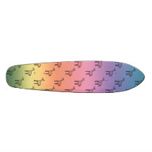 Giraffes on rainbow pastel skateboard decks