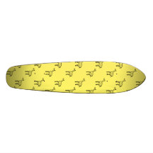 Giraffes on yellow custom skateboard