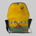 Giraffes Orange Blossom Messenger Bag messenger bags