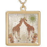 Giraffes Orange Blossom Necklace
