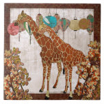 Giraffes Orange Blossom  Tile tiles