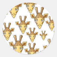 Giraffes Pattern. Round Stickers