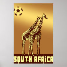 Giraffes Sunset South Africa World Soccer Safari Poster