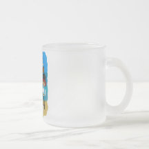 Girl and Boy Pirates with Ship on Beach Mug