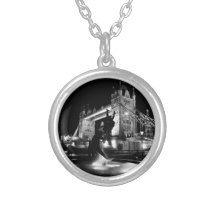 Girl And Dolphin Statue And Tower Bridge Pendants