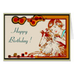Girl and Her Sheltie Birthday Card cards