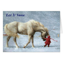 Girl and Horse Christmas Card
