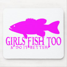 GIRL BASS FISHING MOUSE PADS