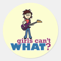 Girl Bass Guitar Player Sticker