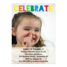 Girl Birthday Party Photo Invitations