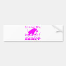 GIRL BOAR HUNTING BUMPER STICKER