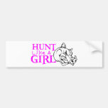GIRL BOAR HUNTING BUMPER STICKER