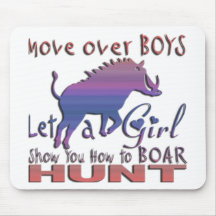 GIRL BOAR HUNTING MOUSEPAD