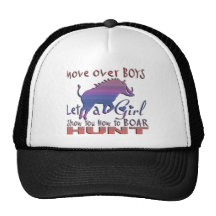 GIRL BOAR HUNTING TRUCKER HAT