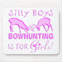 GIRL BOWHUNTER DEER MOUSE PAD