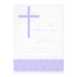 Girl Elegant Lace  Baptism | Christening Cross invitations