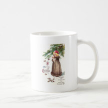 Girl Feeding Birds in the Snow Mug