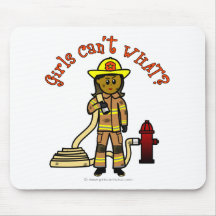 Girl Firefighter Mouse Pads