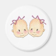 Girl Girl Twins Graphic Fridge Magnet