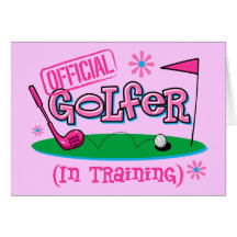 Girl Golfer In Training Cards