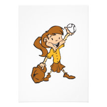 girl holding softball personalised invite