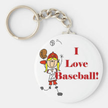 Girl I Love Baseball Tshirts and Gifts Keychain