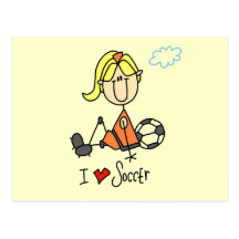 Girl I Love Soccer T-shirts and Gifts Post Cards