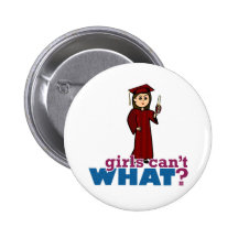Girl in Cap and Gown Button