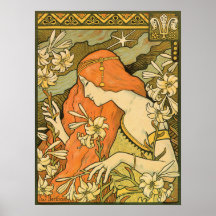 Girl in Field of Honeysuckles Print