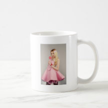 girl in pink dress mugs