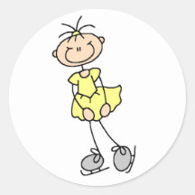 Girl In Yellow Ice Skater Sticker