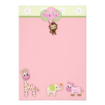 Girl Jungle Animal Baby Shower Thank You 3.5"x5" invitations