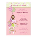 Girl Jungle Safari Animal Baby Shower Invitations invitations