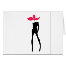 Girl  model Flower Greeting Cards
