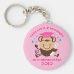 Girl Monkey Graduate Keychains