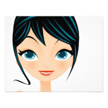 girl portrait personalised invitations