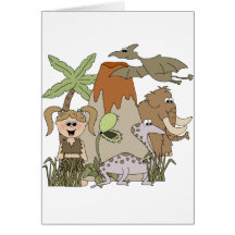 Girl Prehistoric Life T-shirts and Gifts Card