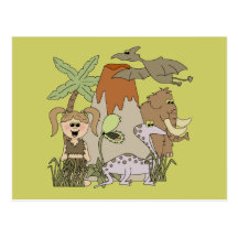Girl Prehistoric Life T-shirts and Gifts Postcard