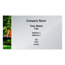 Girl Reading in Garden - Platinum Finish Business Card Template