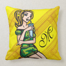 Girl Relaxing Throw Pillow